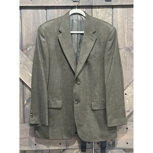 Oscar De La Renta Men's Green Brown Jacket Blazer Wool Cashmere Blend Preppy 42R